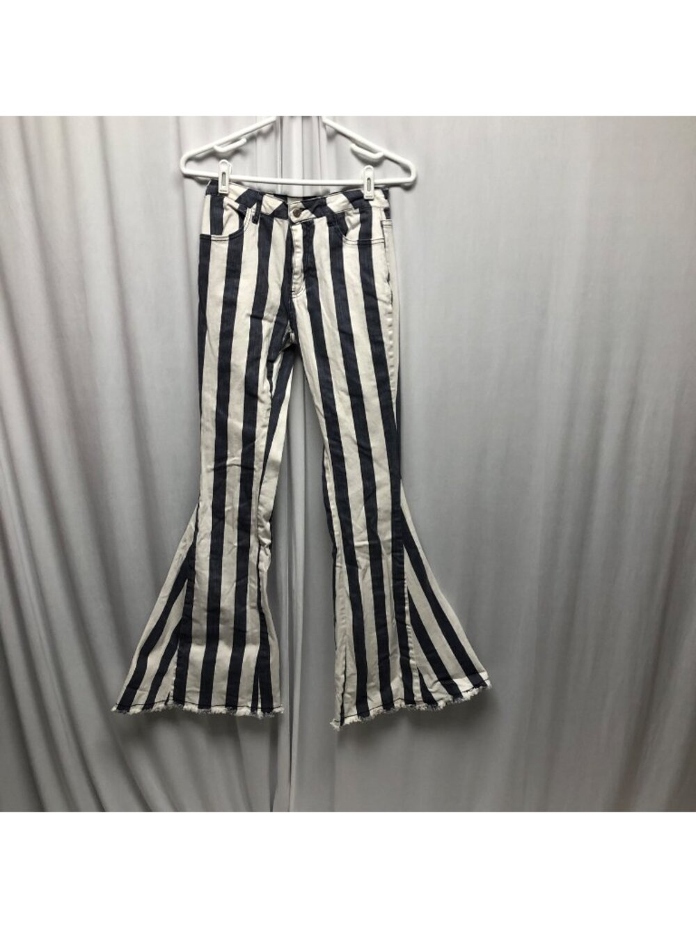 Saints and Hearts Flare Jeans Womens Size Medium Blue White Striped Bell Bottom